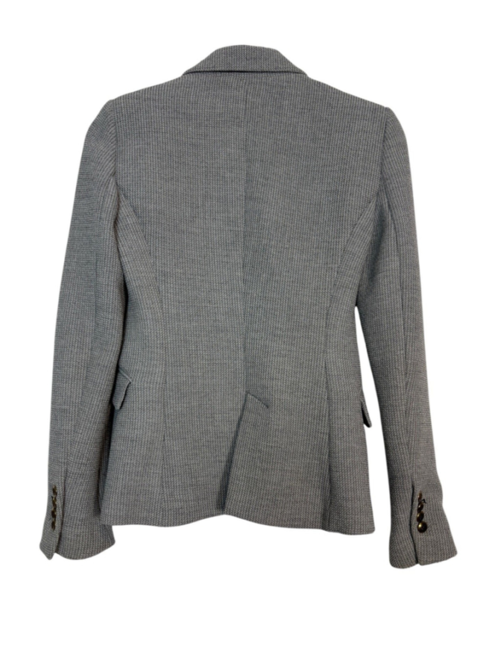 Zara Knit Blazer Jacket Gray Textured Tailored Old Money Preppy Size S - Picture 3 of 11